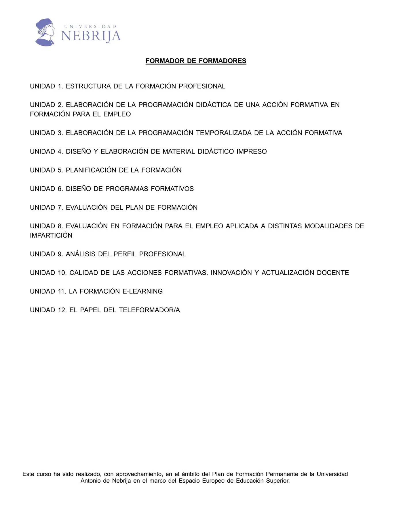Formador de Formadores · Universidad Nebrija, 2025